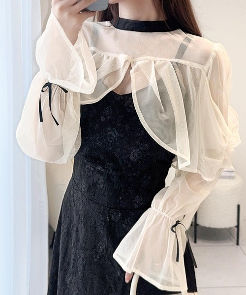 mily bilet】オケージョンにも使える◎チュールと花柄ブークレーの異