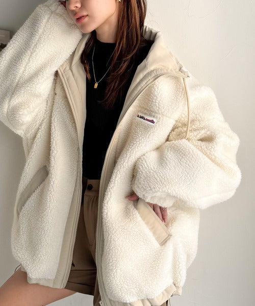 JaVaジャバコラボ》冷え知らず＆洒落見えアウター。あったかボア異素材