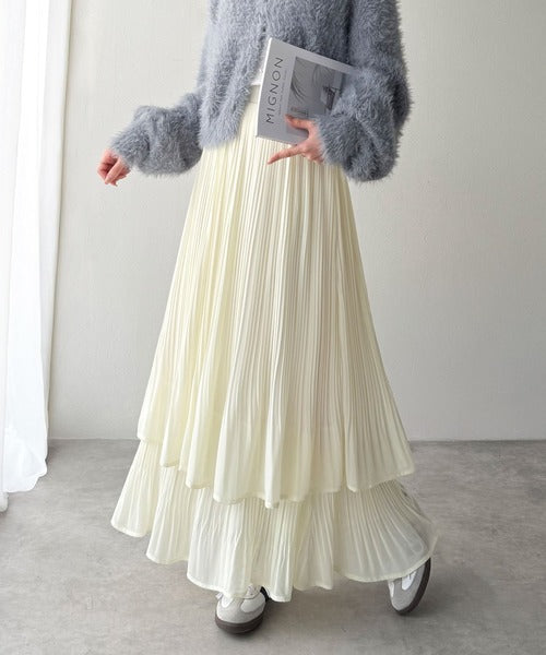 ゆらりシルエットなびく。プリーツシアーティアードスカート ce1360003
