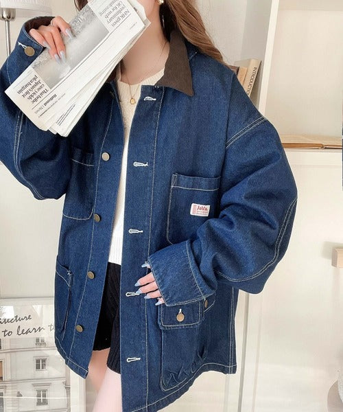 Javaジャバコラボ》大人のワークテイスト。コーデュロイ衿ミリタリー