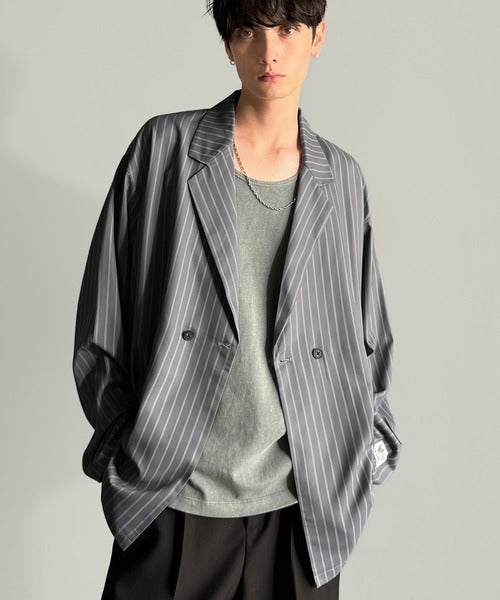 未使用　45R シャツジャケット　ストライプ柄 未使用 45R シャツジャケット ストライプ柄 45R】シャツ｜1977年創業