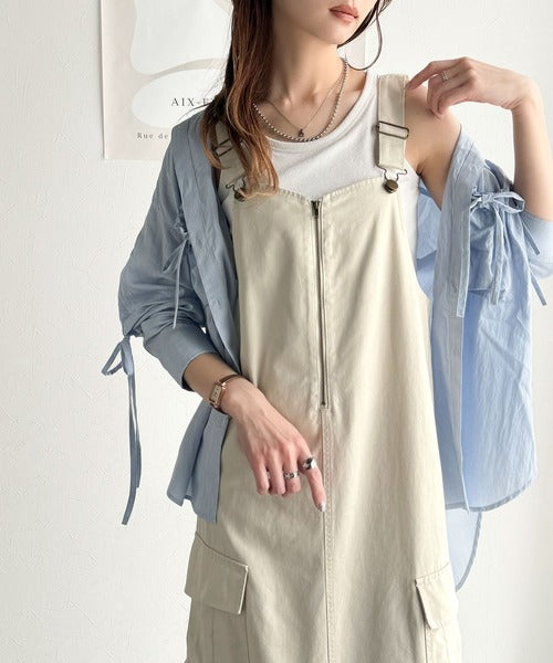 大人が着るカジュアル新定番！綿100％配色ステッチロング丈ジャンパー