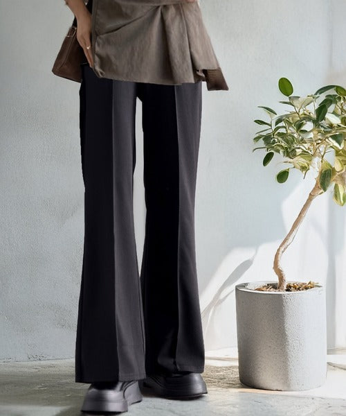 美脚魅せ！センタープレスセミフレアカットソーパンツ ce1015003