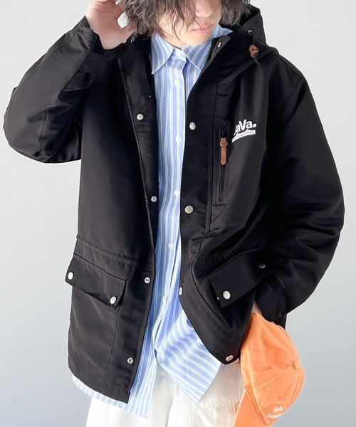 family+】《JaVa ジャバコラボ》3WAYミドル丈無地マウンテンパーカー