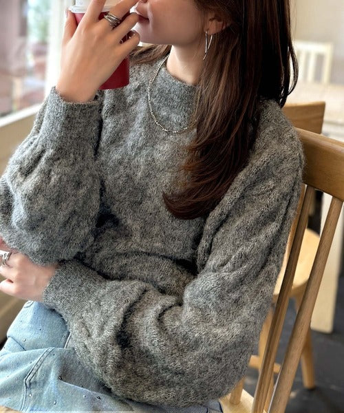 ヴィンテージ　ポコポコ　花柄　ニット　ウール　B1 ヴィンテージ ポコポコ 花柄 ニット ウール B1