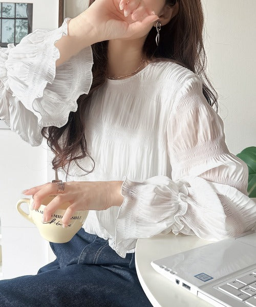 涼やかに、品よく、愛らしく。前後2wayリボンキャンディスリーブシアー