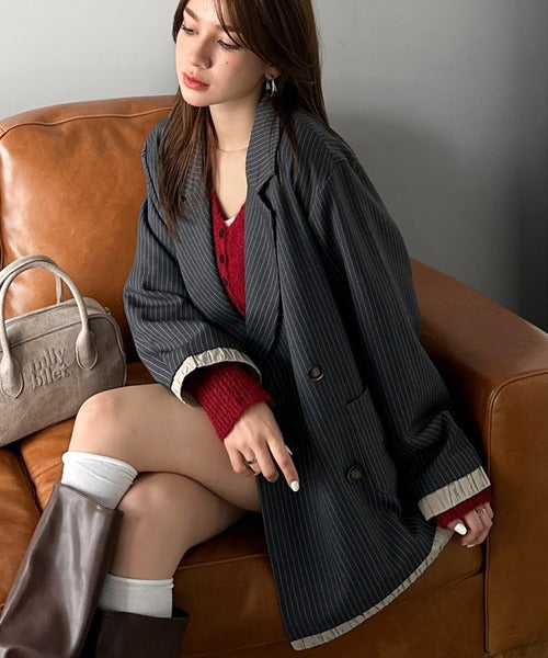 mily bilet】ゆるっと大人見え。バルーンフリルレイヤードジャケット