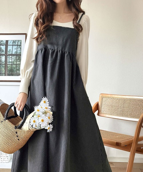 後ろ姿も可愛く盛れちゃう♪サッカー素材バックリボンフレアキャミ