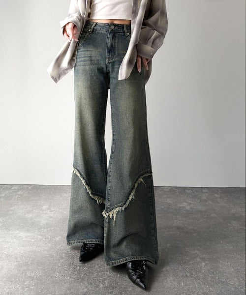 mily bilet】ヴィンテージライクな脚盛れデニム♪ウエスタンライク