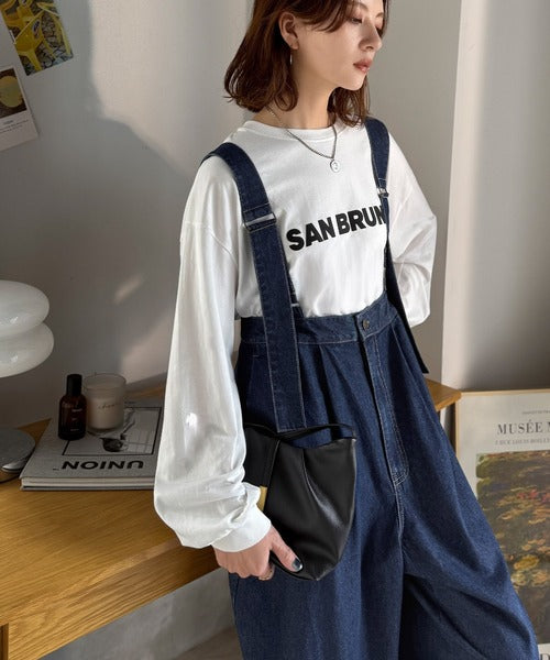 OUR☆しなやか素材のラップ風サロペット OUR☆しなやか素材のラップ風サロペット しなやか素材のラップ風