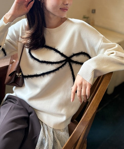 mily bilet】ゆるっと可愛げ、ふわっと存在感。リボンフェザーコード