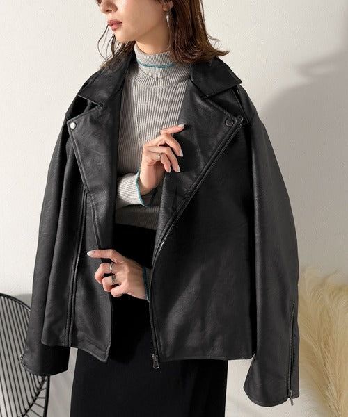 JaVaジャバコラボ》甘さ控えめ、無敵の女っぽさ。フェイクレザーダブル