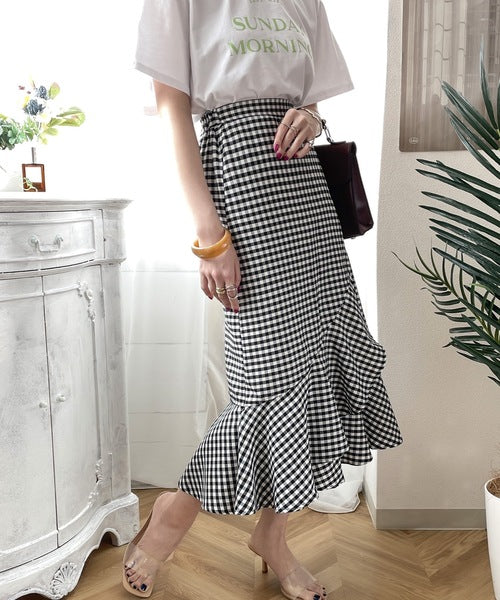 mellfy memory ギンガムチェリースカート mini丈 Sugar syrupギンガムチェックスカート ／ Lolime（Mサイズ・LL
