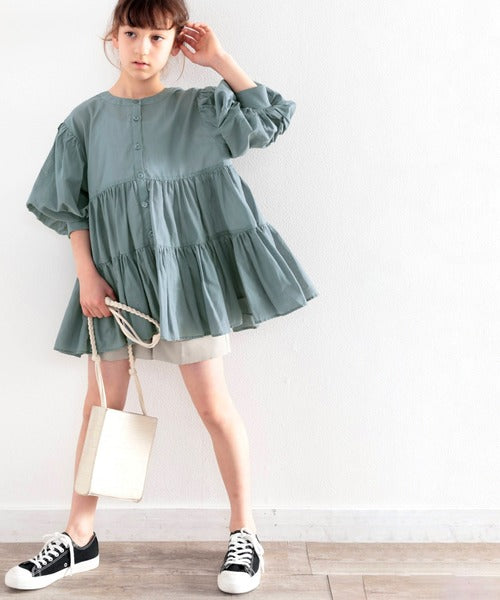 family+】≪キッズ≫3WAYバルーンスリーブティアードブラウス