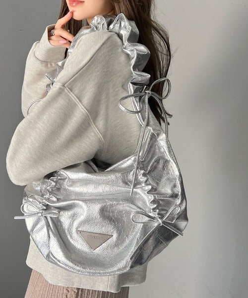 mily bilet】お洒落で大容量。クラッキングエナメル2WAYドロスト