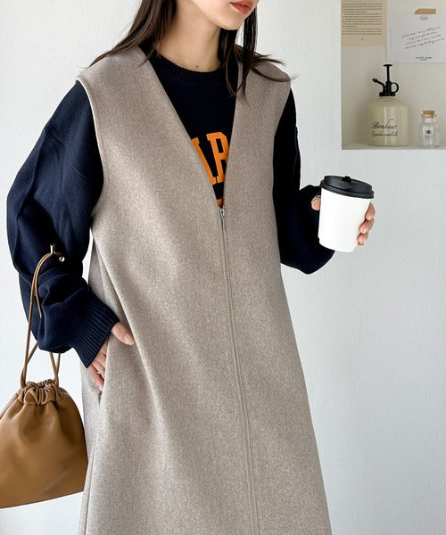 【美品】ADORE /アドーア ツイードジレワンピース ジップアップ ロング 001_0dec97a3-4705-4bac-9586-