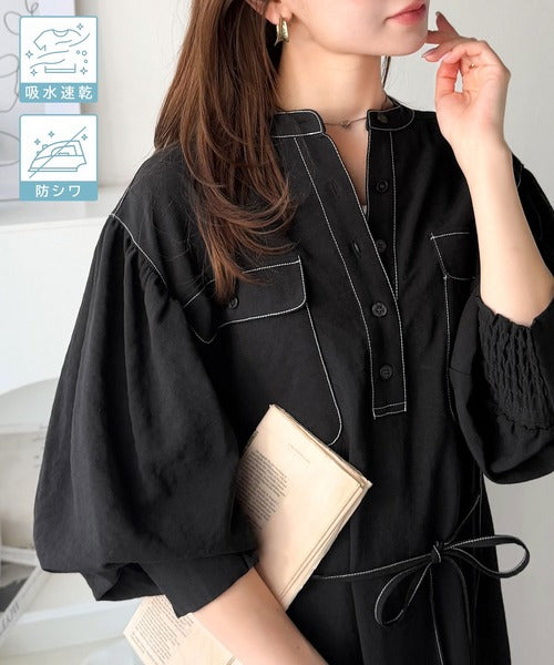 防シワ機能付き】主役級！さらりと着られるシンプル派のためのノー