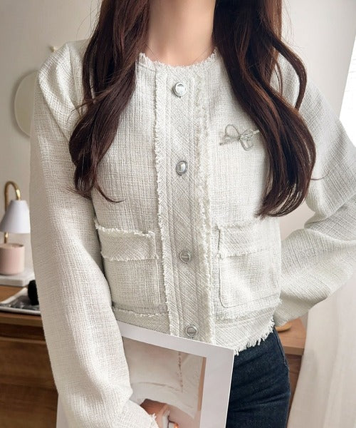 美品　グッチ　ツイード　ジャケット　リボン　シェリーライン　S相当　ホワイト 楽天市場】【中古】 グッチGUCCI シェリーラインツイードセットアップ