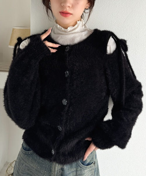 mily bilet】フェミニン度高まるふんわりシャギーニット！スリット