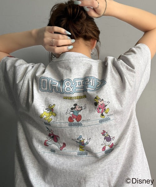 韓国風が今っぽい。ディズニーキャラクターデザイン半袖Tシャツ
