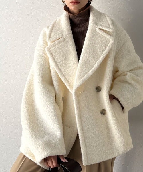 新品 Classical Evon ブークレノーカラージャケット ネイビー S ライト