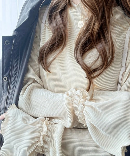 華奢見えが叶う女性の味方。キャンディースリーブプリーツメロー