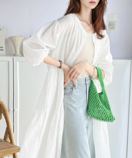 希少人気 アンドエルシー ハート フリル シャツ 白 長袖 38 M 綿　洗える 希少人気 アンドエルシー ハート フリル シャツ 白 長袖 38 M 綿