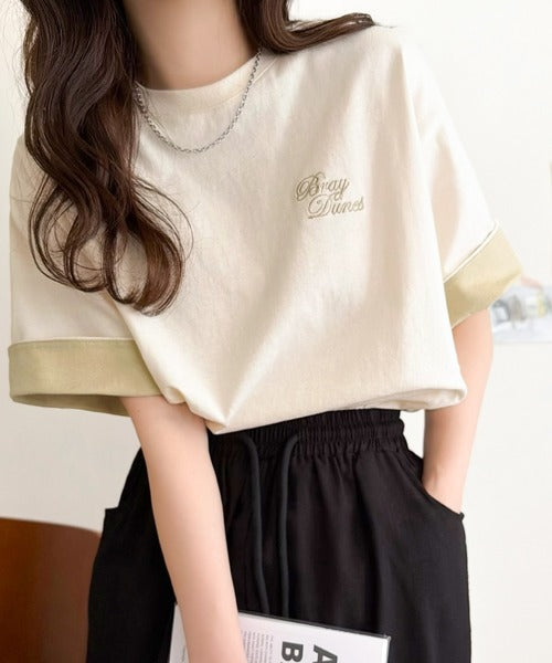 JaVaジャバコラボ》大人の色魅せ、軽やかに映える。綿100％ 胸刺繍入り