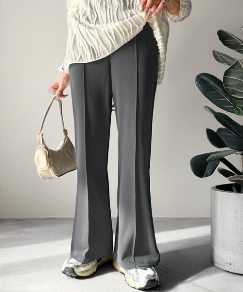 美脚魅せ！センタープレスセミフレアカットソーパンツ ce1015003