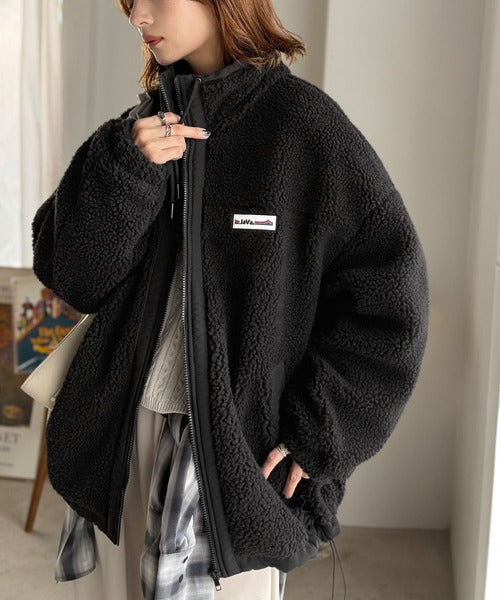 JaVaジャバコラボ》冷え知らず＆洒落見えアウター。あったかボア異素材
