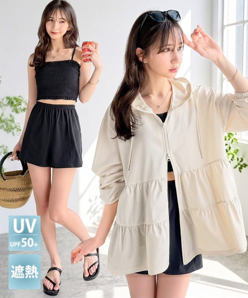 新品未使用　しいちゃん　ラフィア　ホワイト　紫外線遮蔽率100% UPF50＋ 接触冷感・UVカット・UPF50＋・遮熱機能付き】ひらりと隠して