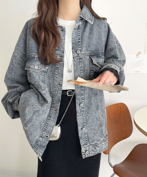 綿100％華奢見え叶う大人のヴィンテージ。ビッグシルエットデニム