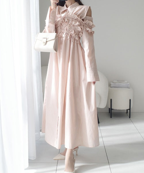 ルネ♡ストライプワンピース Rene（ルネ） 襟付きストライプワンピース 6426267