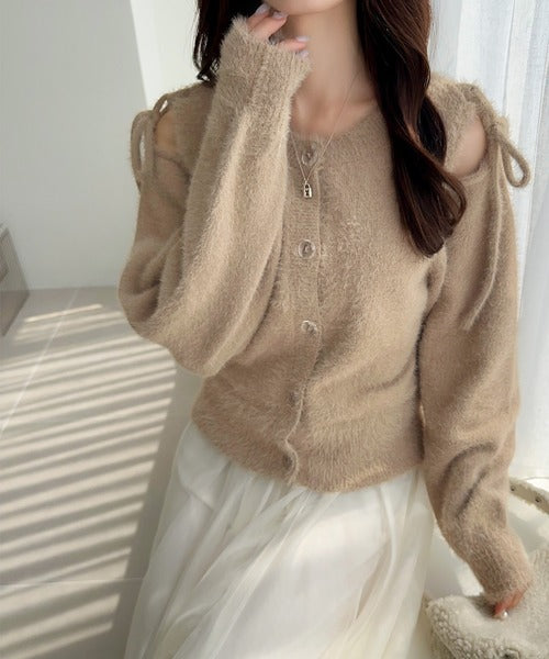 mily bilet】フェミニン度高まるふんわりシャギーニット！スリット