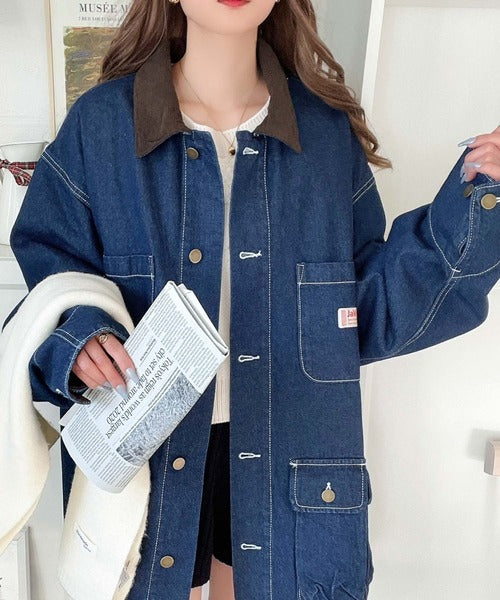 Javaジャバコラボ》大人のワークテイスト。コーデュロイ衿ミリタリー