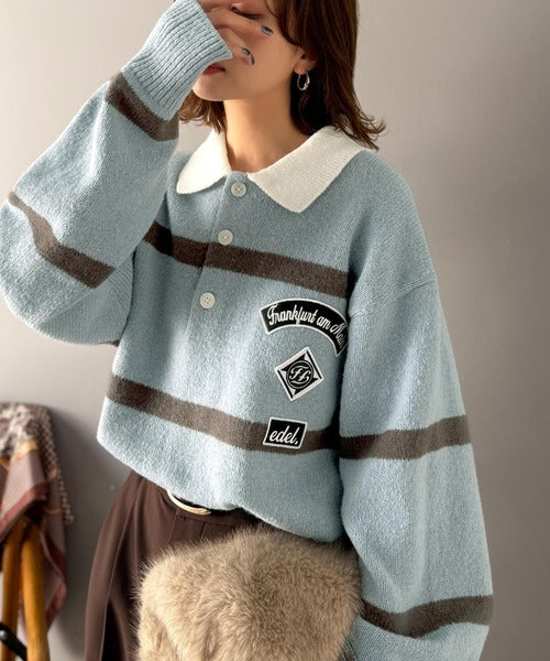 BQJQ クロシェ ニット ラグ ビンテージ シェブロン柄 タッセル レトロ