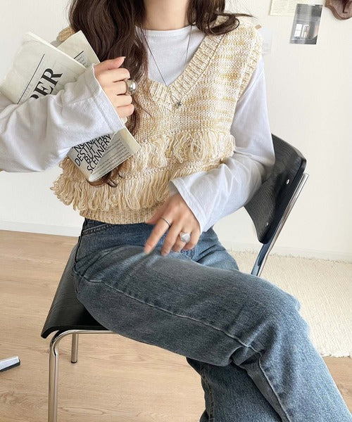 Mサイズ貴重CELINE スタッズフリンジデニムベスト2Q571365M セリーヌ