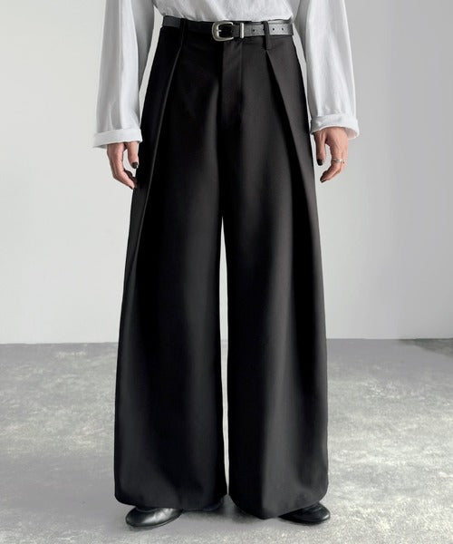 RALPH LAUREN フレアスラックス ストライプ 神シルエット 高級感 Classical Origin】「袴型立体シルエット。」インタックワイドフレア