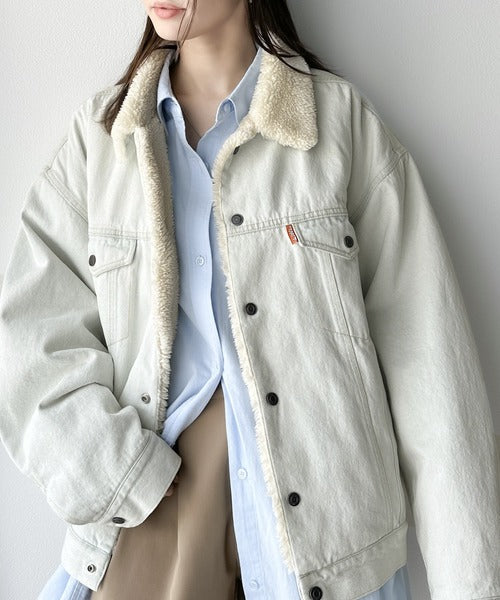 Javaジャバコラボ》あったかボア×ヴィンテージ感溢れるデニム。襟ボア