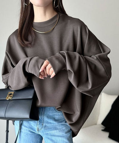 KANKANRIMARK♡ビッグシルエットダンボールトップス 8オンスダンボールニットビッグシルエットTシャツ（ポリジン加工