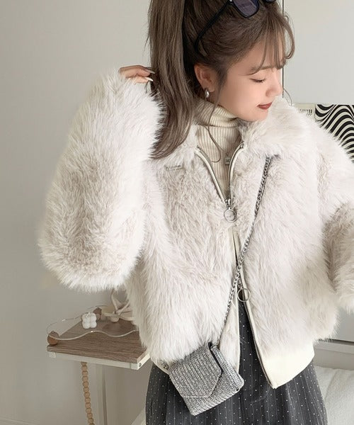mily bilet】今期主役級ふわふわアウター。ミックスシャギーファー 