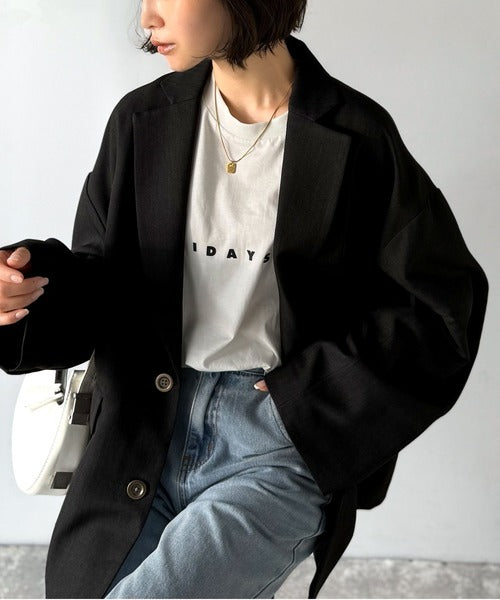 羽織るだけでキマる。袖タックヘリンボーンオーバーサイズ