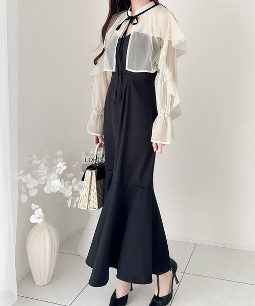 mily bilet】セットアップで華やかスタイル。チュールケープ