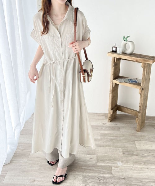 機能性×こなれ大人カジュアル。エアリータッチシャツワンピース