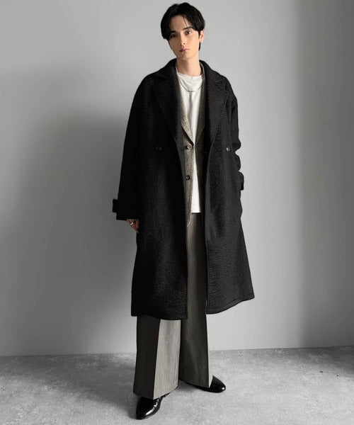 Classical Origin】「余裕を魅せる。」フェイクウールロングチェスター
