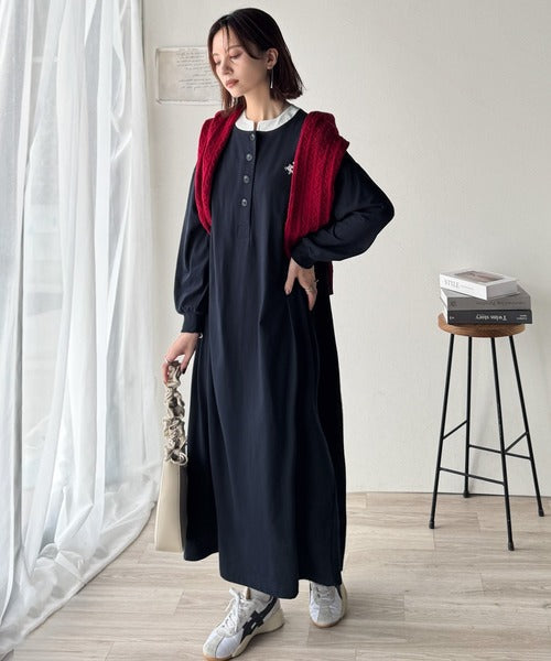 ワンピース RT-97488 RODEO CROWNS WIDE BOWL | 配色ステッチティアードマキシワンピース