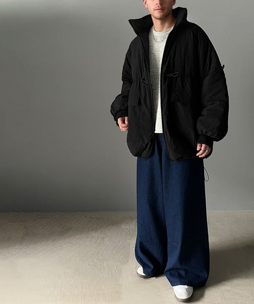 この冬最旬アウター。スタンドドロスト袖ボリューム中綿ブルゾン