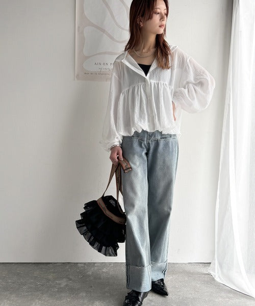 Classic Frillフード付ブラウス