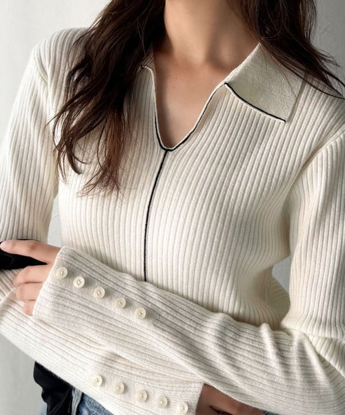 maCELINE フィービー コットンリブニット S CÉLINE by Phoebe philo RIB COTTON KNIT TOP | dear closet