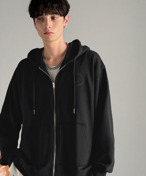 Classical Origin】Appliqu Detail Full-Zip Hoodie／アップリケ